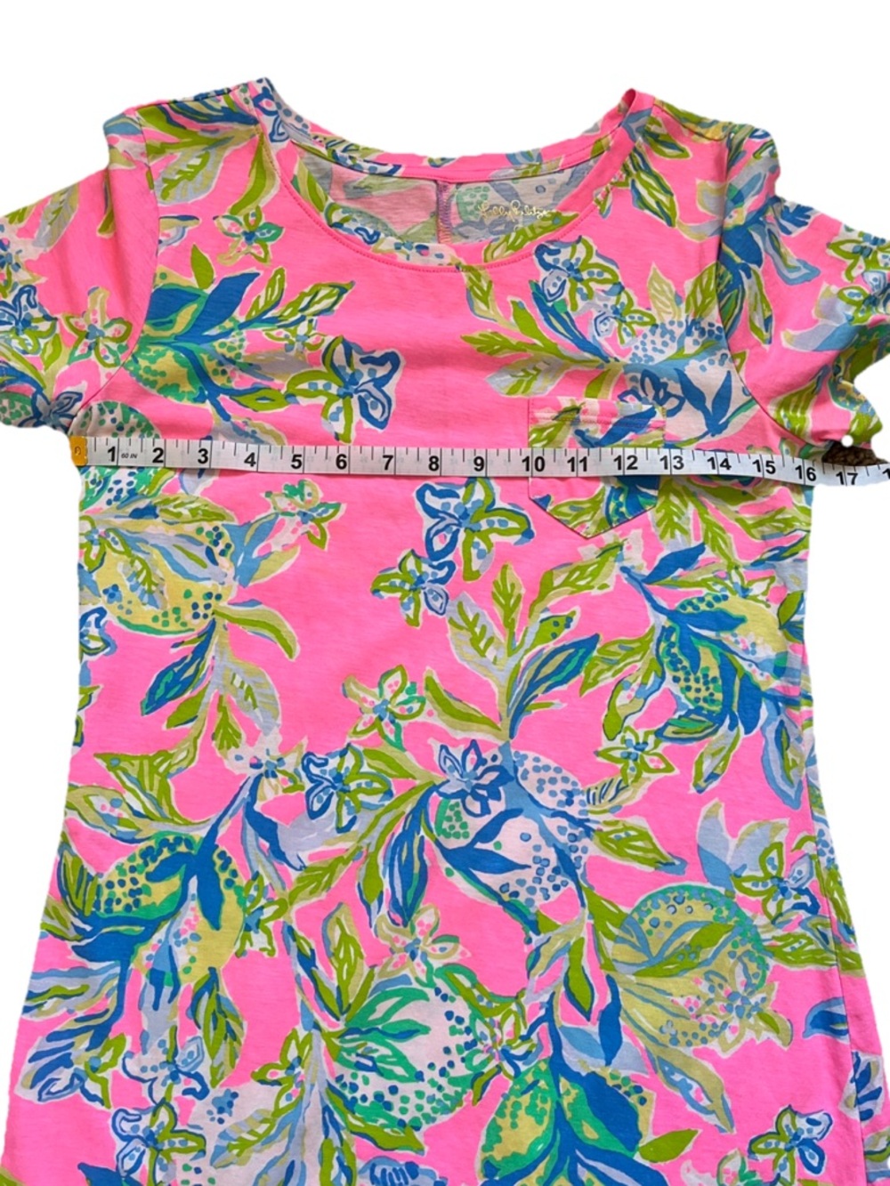 Lilly Pulitzer Small Declan Dress Squeeze The Day Pink Floral Puma Cotton - Picture 7 of 8